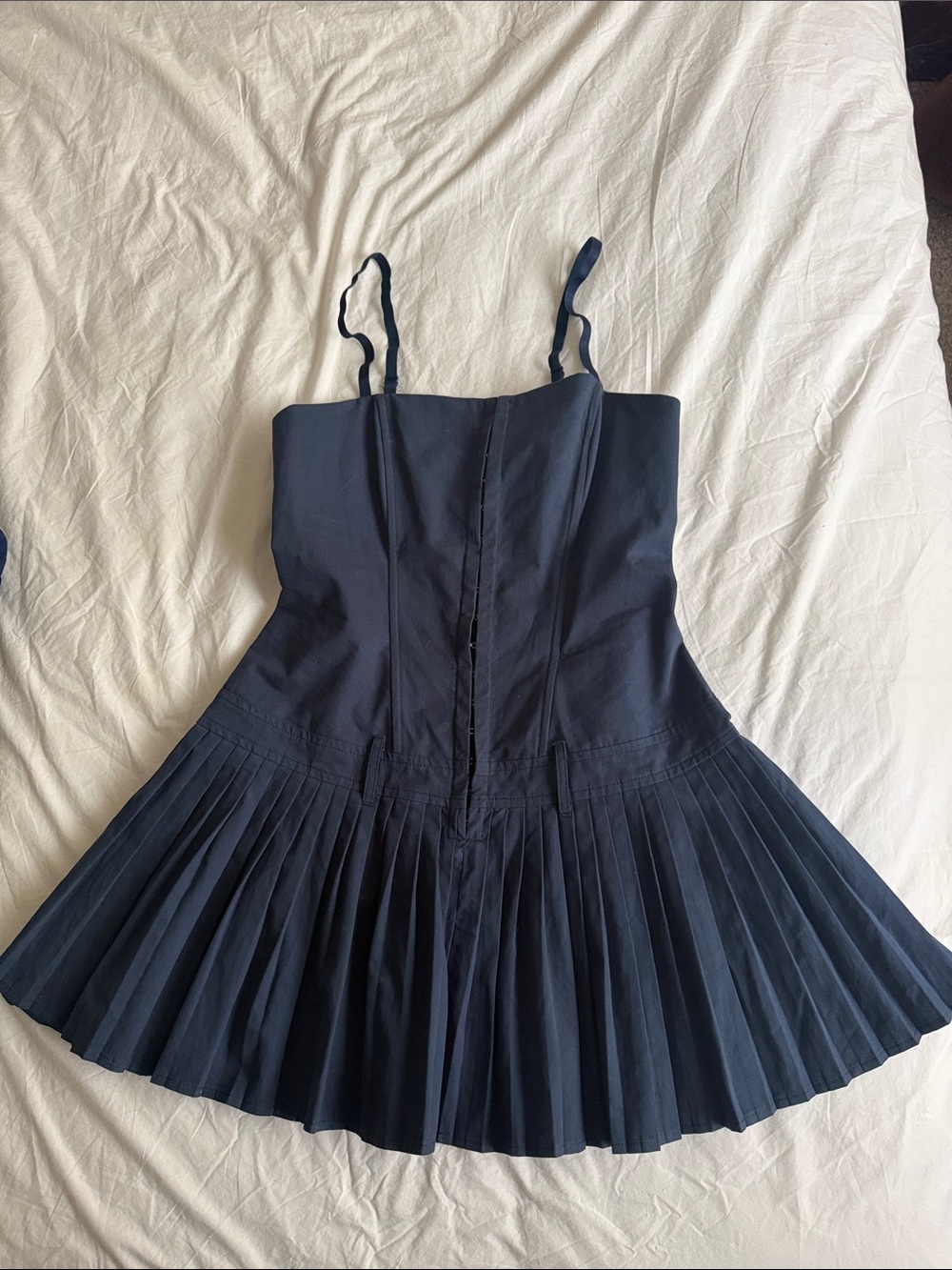 Lioness Navy Pleated Mini Dress